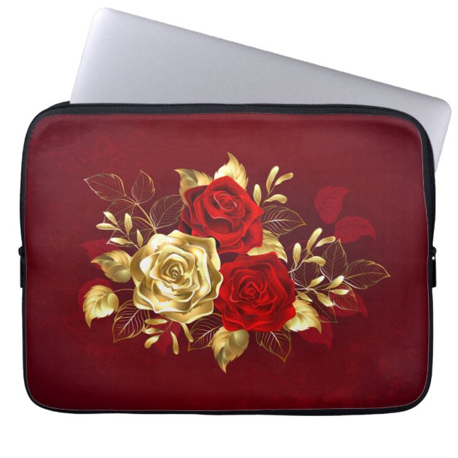 Three Jewellery Roses Laptop Sleeve (Front)