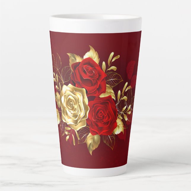Three Jewellery Roses Latte Mug (Front)