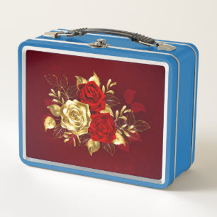 Three Jewellery Roses Metal Lunch Box