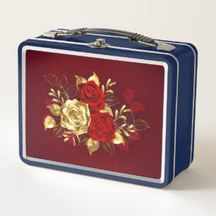 Three Jewellery Roses Metal Lunch Box