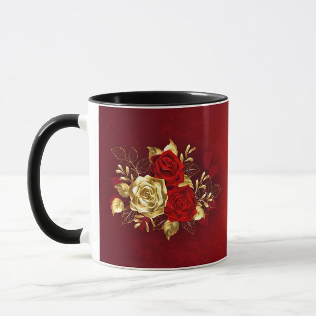 Three Jewellery Roses Mug (Left)