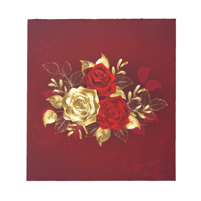 Three Jewellery Roses Notepad (Front)