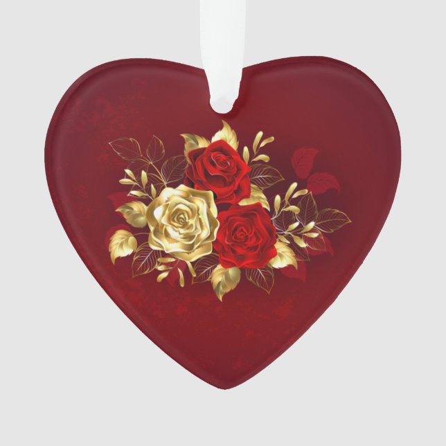 Three Jewellery Roses Ornament (Front)