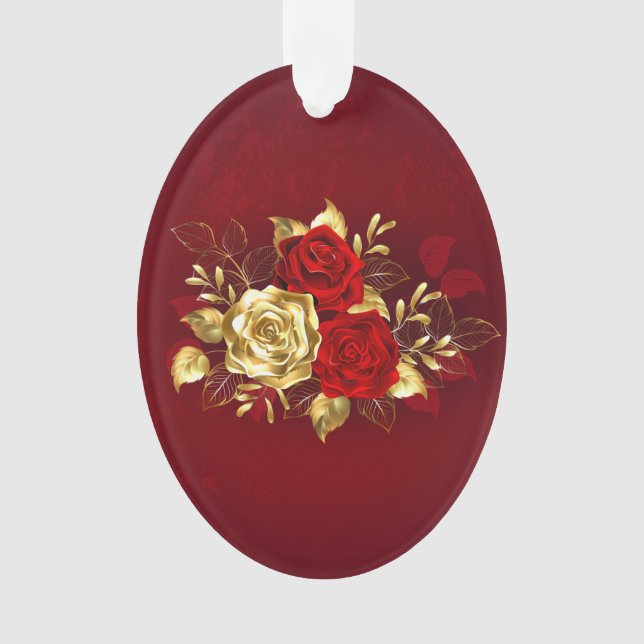 Three Jewellery Roses Ornament (Front)