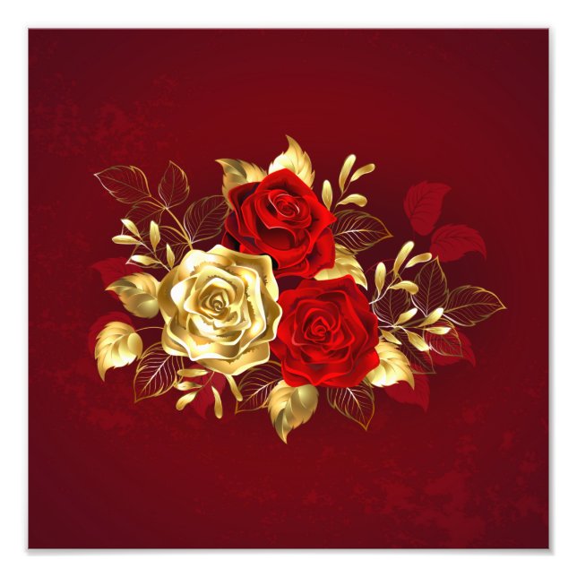 Three Jewellery Roses Photo Print (Front)