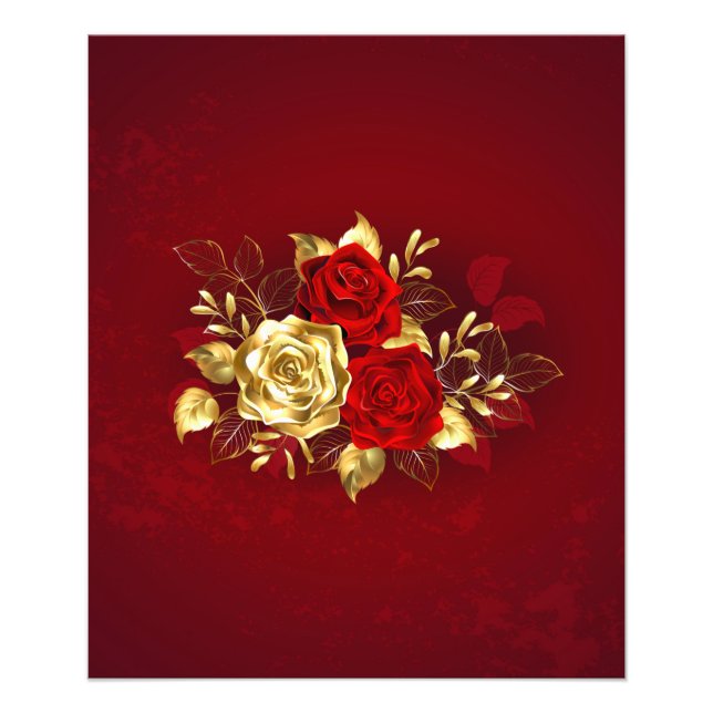 Three Jewellery Roses Photo Print (Front)