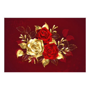 Three Jewellery Roses Photo Print