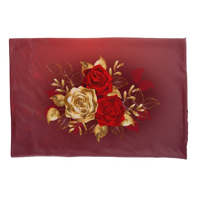 Three Jewellery Roses Pillowcase (Front)