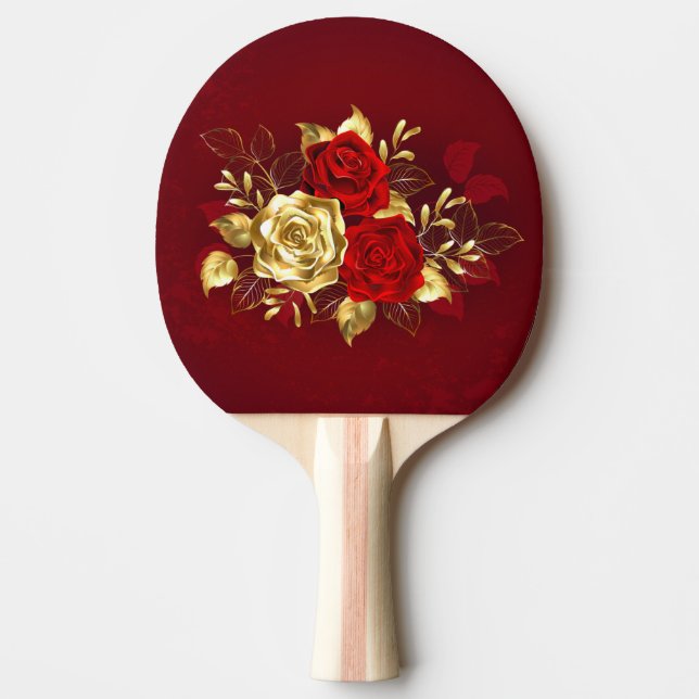 Three Jewellery Roses Ping Pong Paddle (Front)