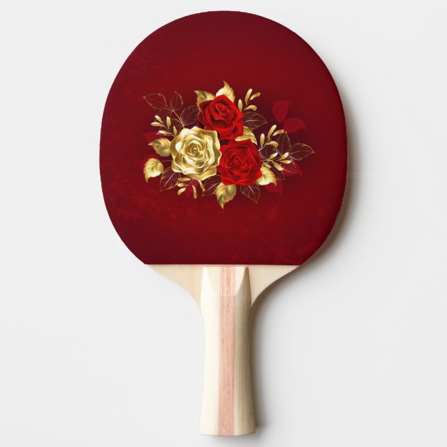 Three Jewellery Roses Ping Pong Paddle (Front)