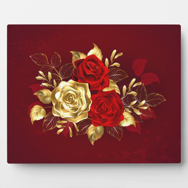 Three Jewellery Roses Plaque (Front)