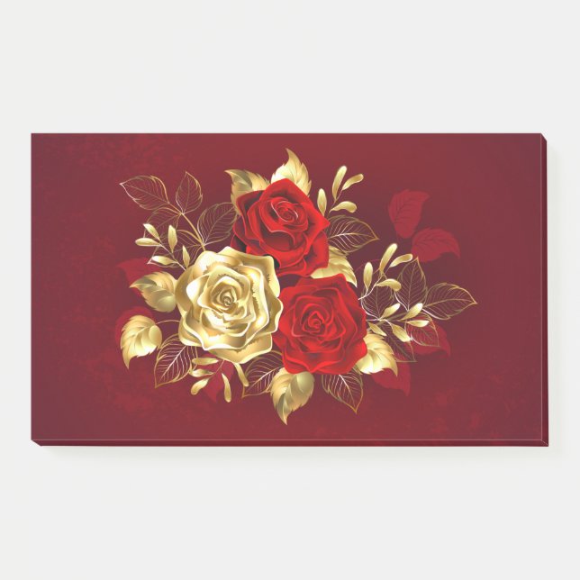 Three Jewellery Roses Post-it Notes (Front)