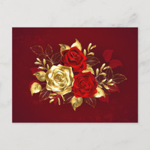 Three Jewellery Roses Postcard
