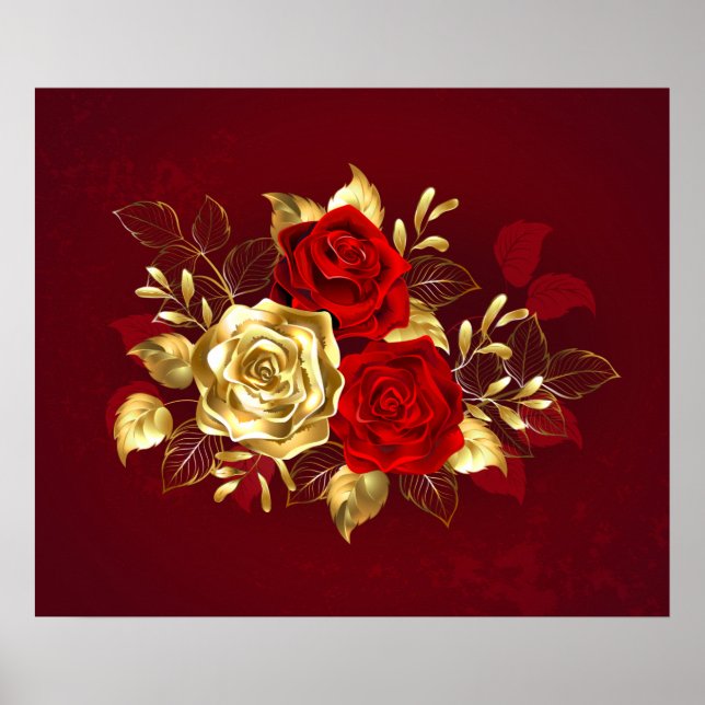 Three Jewellery Roses Poster (Front)