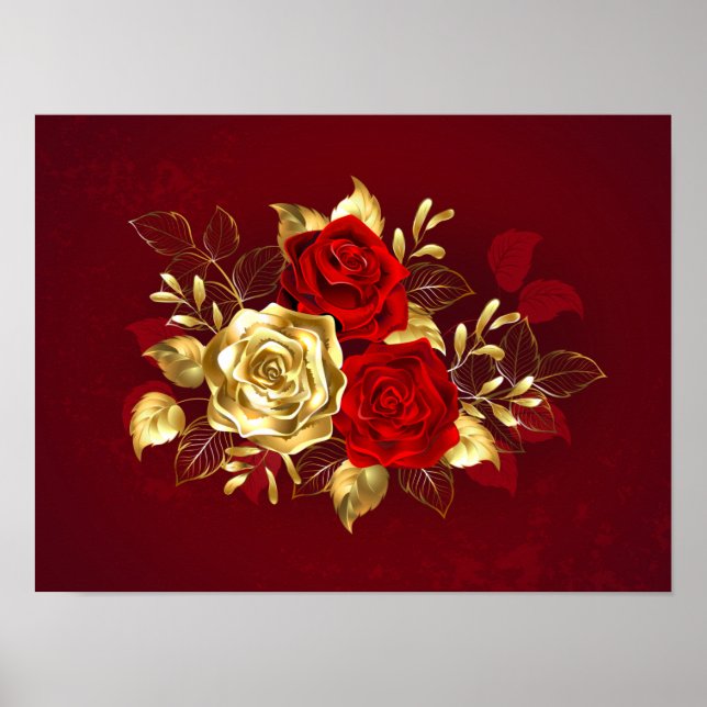 Three Jewellery Roses Poster (Front)