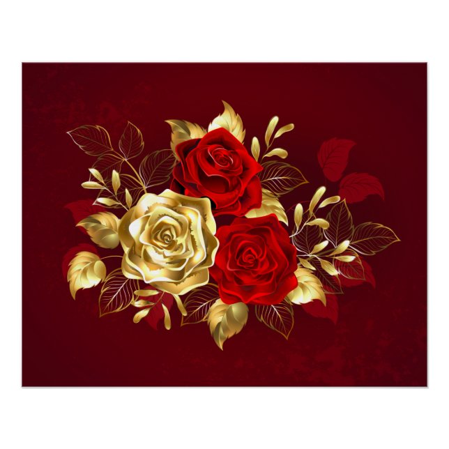 Three Jewellery Roses Poster (Front)