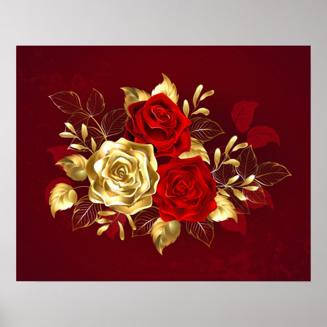 Three Jewellery Roses Poster (Front)