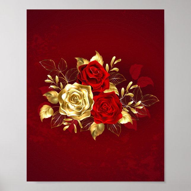 Three Jewellery Roses Poster (Front)
