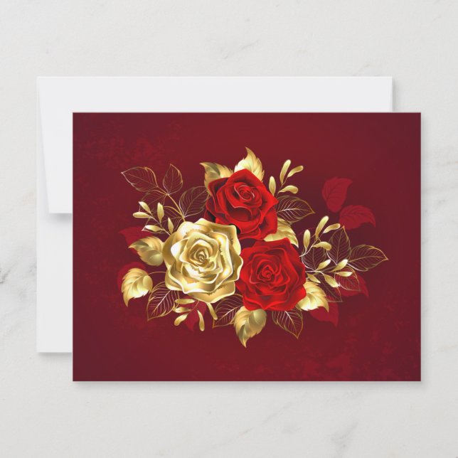 Three Jewellery Roses Save The Date (Front)