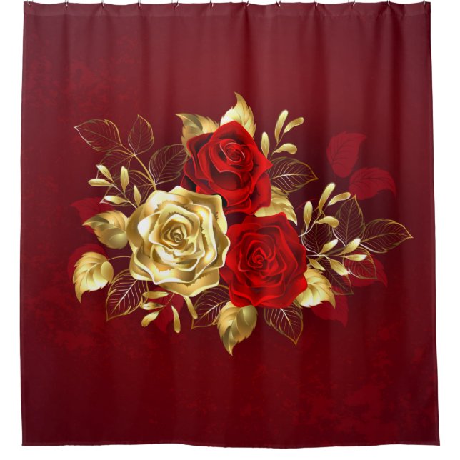 Three Jewellery Roses Shower Curtain (Front)