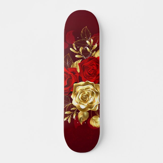 Three Jewellery Roses Skateboard (Front)