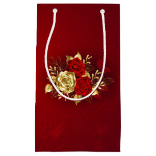 Three Jewellery Roses Small Gift Bag