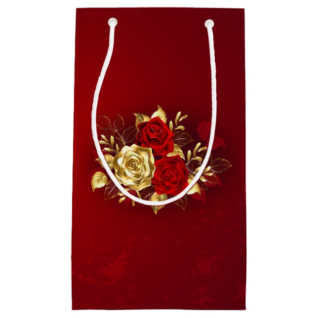 Three Jewellery Roses Small Gift Bag (Front)