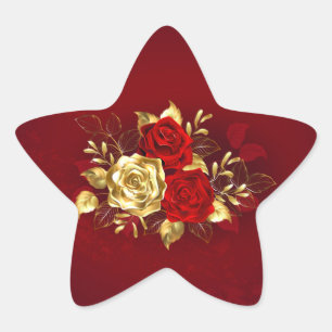 Three Jewellery Roses Star Sticker