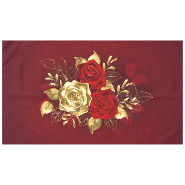 Three Jewellery Roses Tablecloth (Front (Horizontal))