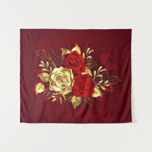 Three Jewellery Roses Tapestry (Front (Horizontal))