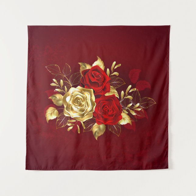Three Jewellery Roses Tapestry (Front (Horizontal))