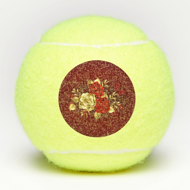 Three Jewellery Roses Tennis Balls (Front)