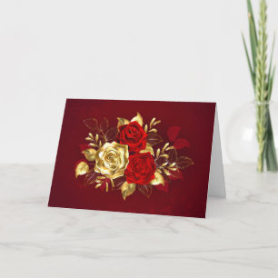 Three Jewellery Roses Thank You Card