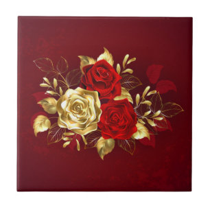 Three Jewellery Roses Tile