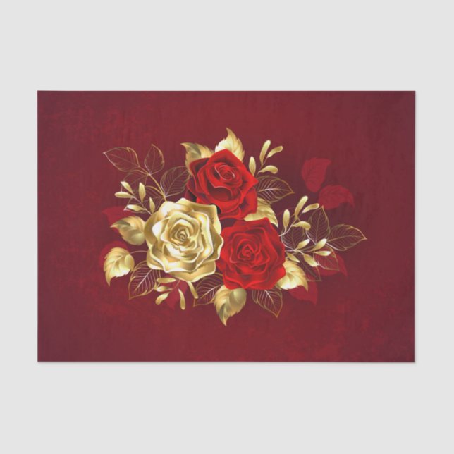 Three Jewellery Roses Tissue Paper (Front)