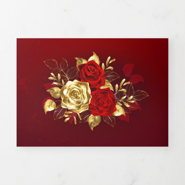 Three Jewellery Roses Tri-Fold Announcement (Cover)
