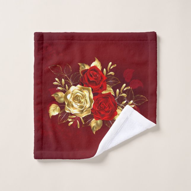 Three Jewellery Roses Wash Cloth (Wash Cloth)