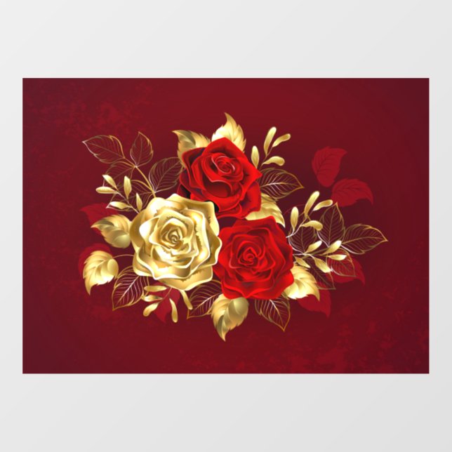 Three Jewellery Roses Window Cling (Sheet)