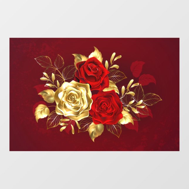Three Jewellery Roses Window Cling (Sheet)