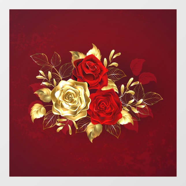 Three Jewellery Roses Window Cling (Sheet)