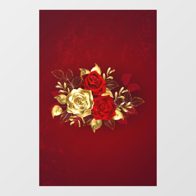 Three Jewellery Roses Window Cling (Sheet)