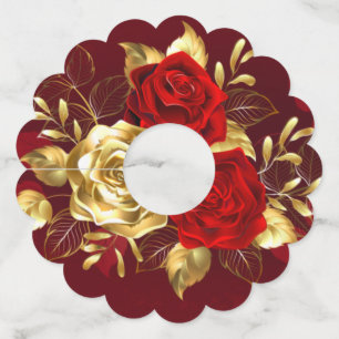 Three Jewellery Roses Wine Glass Tag