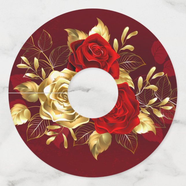 Three Jewellery Roses Wine Glass Tag (Front)