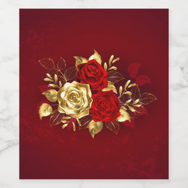 Three Jewellery Roses Wine Label (Single Label)