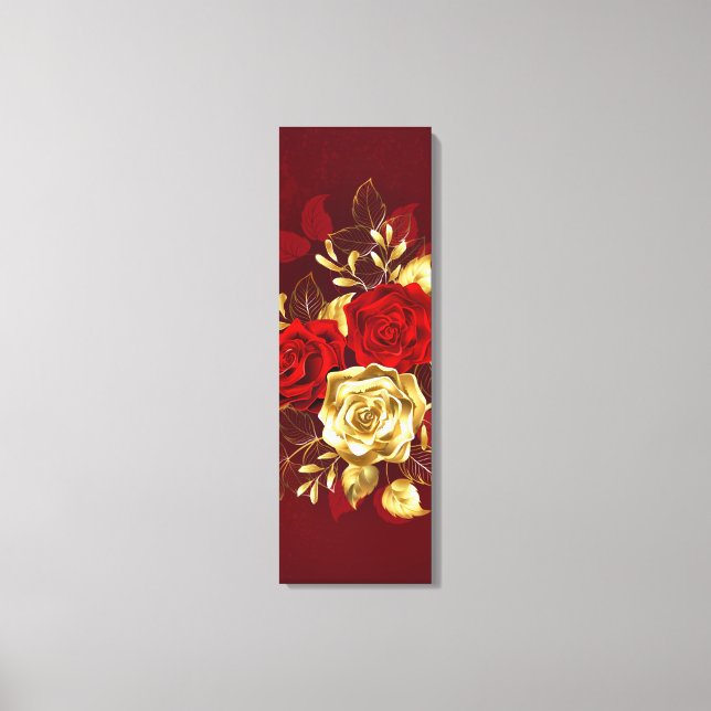 Three Jewelry Roses Canvas Print (Front)