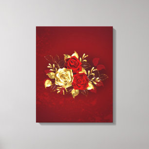 Three Jewelry Roses Canvas Print