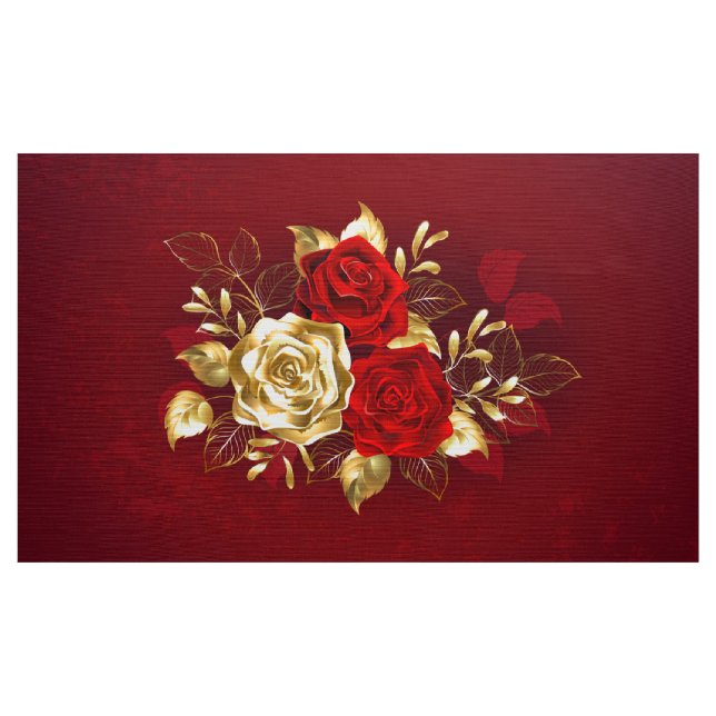 Three Jewelry Roses Fabric (Yard)