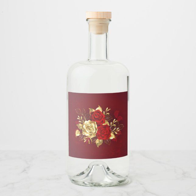 Three Jewelry Roses Liquor Bottle Label (Front)