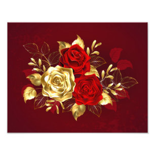 Three Jewelry Roses Photo Print