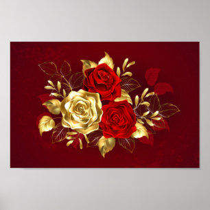Three Jewelry Roses Poster